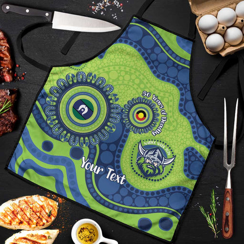 Canberra Raiders NAIDOC Week 2026 Personalised Apron 50 Years of Deadly Aboriginal Art