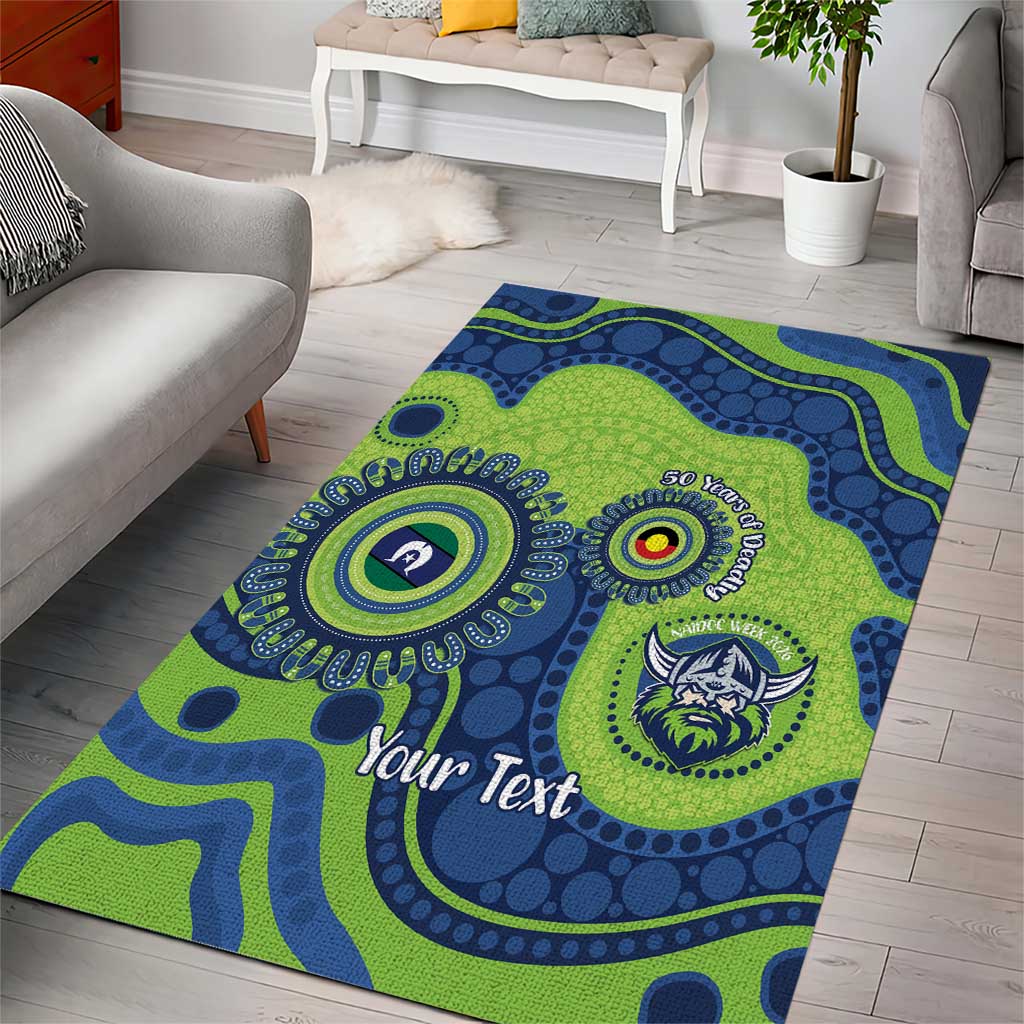 Canberra Raiders NAIDOC Week 2026 Personalised Area Rug 50 Years of Deadly Aboriginal Art