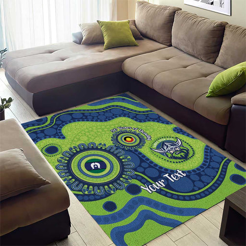 Canberra Raiders NAIDOC Week 2026 Personalised Area Rug 50 Years of Deadly Aboriginal Art