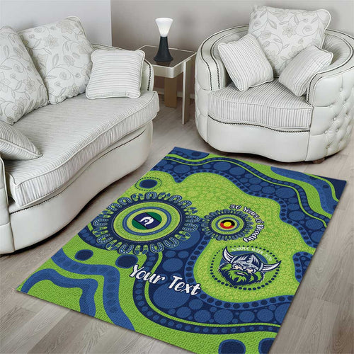 Canberra Raiders NAIDOC Week 2026 Personalised Area Rug 50 Years of Deadly Aboriginal Art