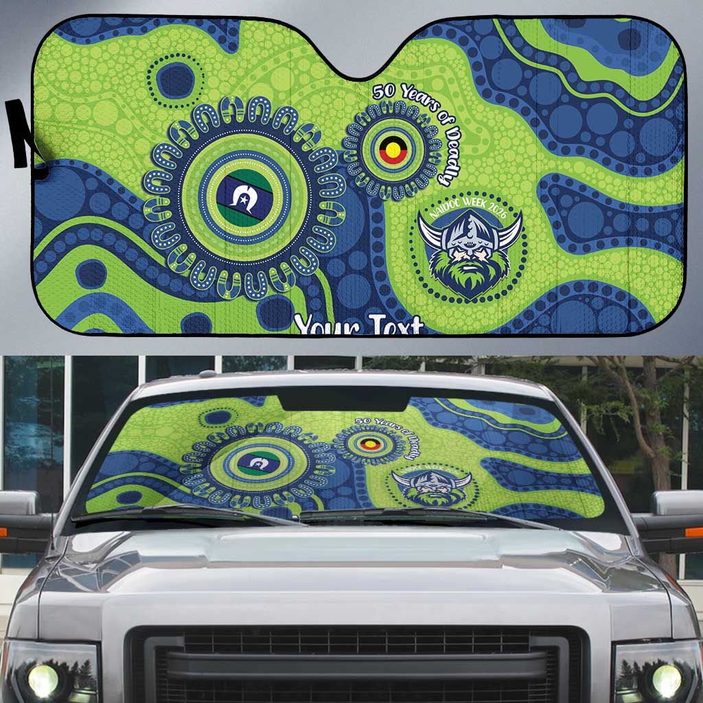 Canberra Raiders NAIDOC Week 2026 Personalised Auto Sun Shade 50 Years of Deadly Aboriginal Art