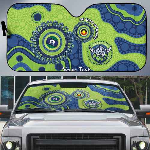 Canberra Raiders NAIDOC Week 2026 Personalised Auto Sun Shade 50 Years of Deadly Aboriginal Art