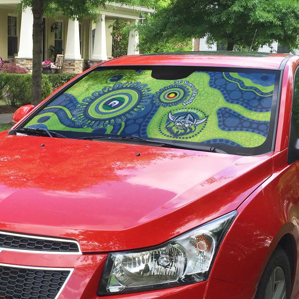 Canberra Raiders NAIDOC Week 2026 Personalised Auto Sun Shade 50 Years of Deadly Aboriginal Art