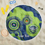 Canberra Raiders NAIDOC Week 2026 Personalised Beach Blanket 50 Years of Deadly Aboriginal Art