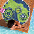 Canberra Raiders NAIDOC Week 2026 Personalised Beach Blanket 50 Years of Deadly Aboriginal Art