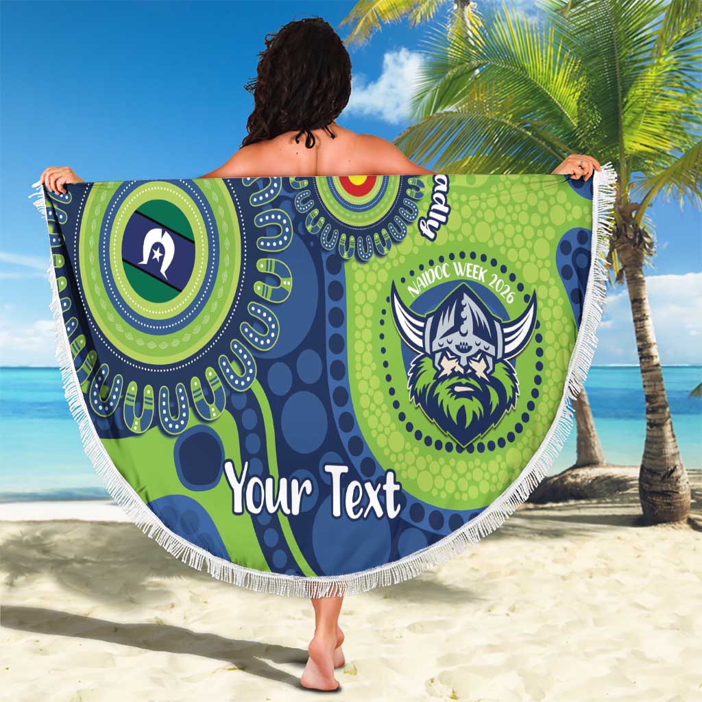 Canberra Raiders NAIDOC Week 2026 Personalised Beach Blanket 50 Years of Deadly Aboriginal Art