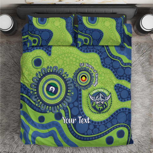 Canberra Raiders NAIDOC Week 2026 Personalised Bedding Set 50 Years of Deadly Aboriginal Art