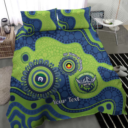 Canberra Raiders NAIDOC Week 2026 Personalised Bedding Set 50 Years of Deadly Aboriginal Art