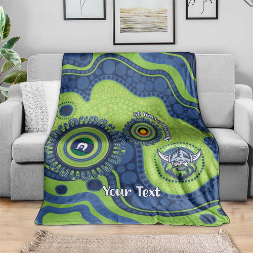 Canberra Raiders NAIDOC Week 2026 Personalised Blanket 50 Years of Deadly Aboriginal Art
