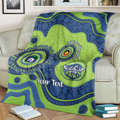 Canberra Raiders NAIDOC Week 2026 Personalised Blanket 50 Years of Deadly Aboriginal Art