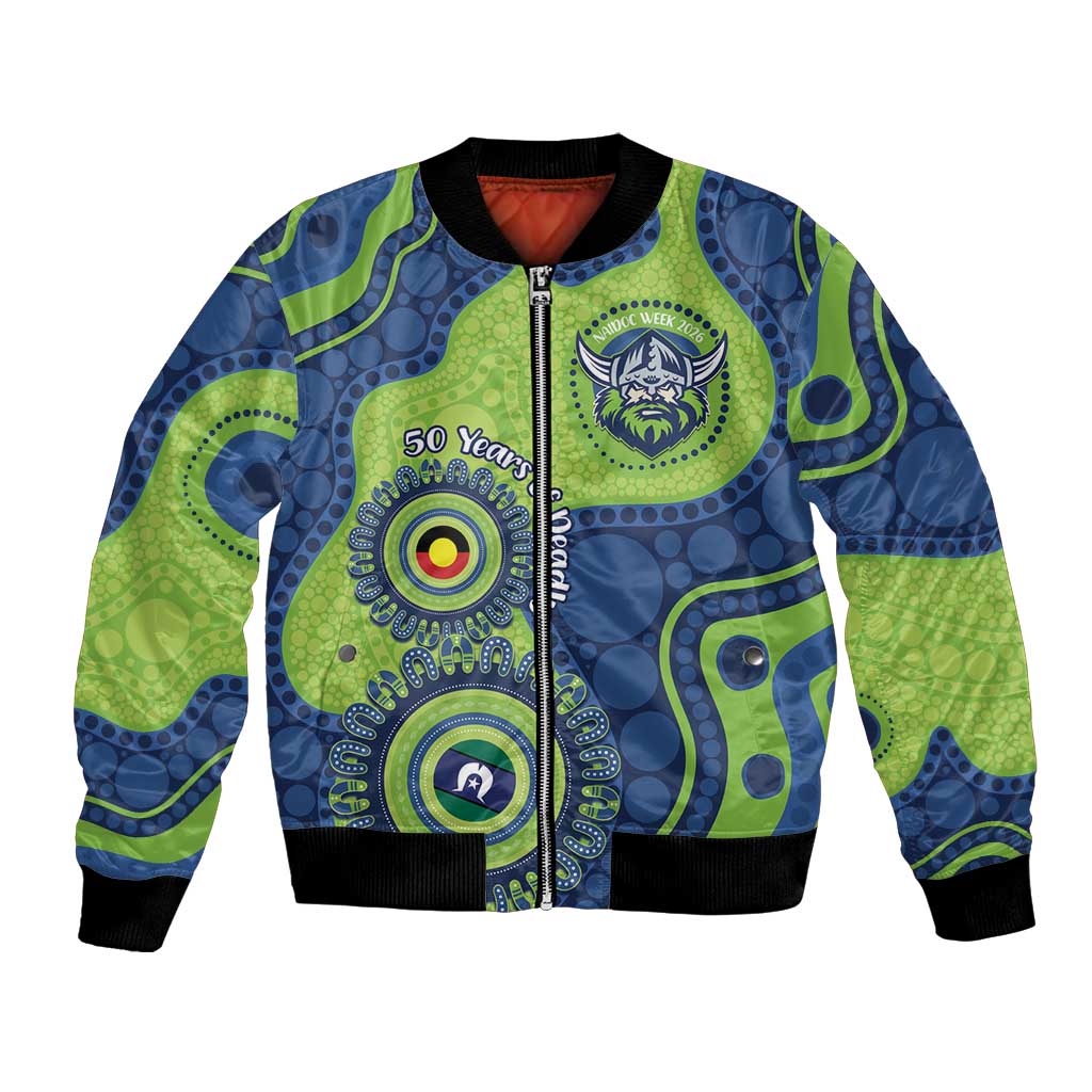 Canberra Raiders NAIDOC Week 2026 Personalised Bomber Jacket 50 Years of Deadly Aboriginal Art