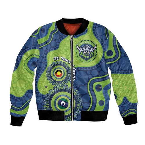 Canberra Raiders NAIDOC Week 2026 Personalised Bomber Jacket 50 Years of Deadly Aboriginal Art