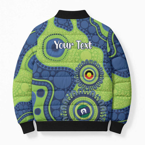 Canberra Raiders NAIDOC Week 2026 Personalised Bomber Puffer Jacket 50 Years of Deadly Aboriginal Art