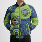 Canberra Raiders NAIDOC Week 2026 Personalised Bomber Puffer Jacket 50 Years of Deadly Aboriginal Art