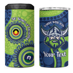 Canberra Raiders NAIDOC Week 2026 Personalised 4 in 1 Can Cooler Tumbler 50 Years of Deadly Aboriginal Art