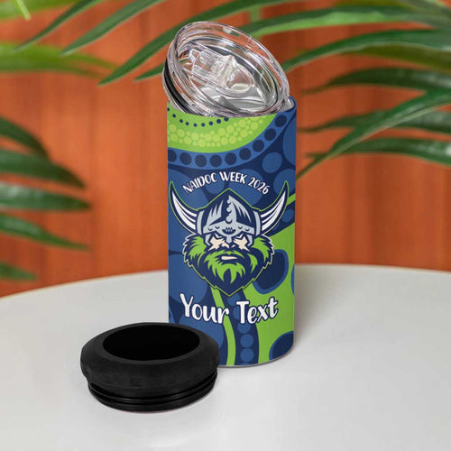 Canberra Raiders NAIDOC Week 2026 Personalised 4 in 1 Can Cooler Tumbler 50 Years of Deadly Aboriginal Art