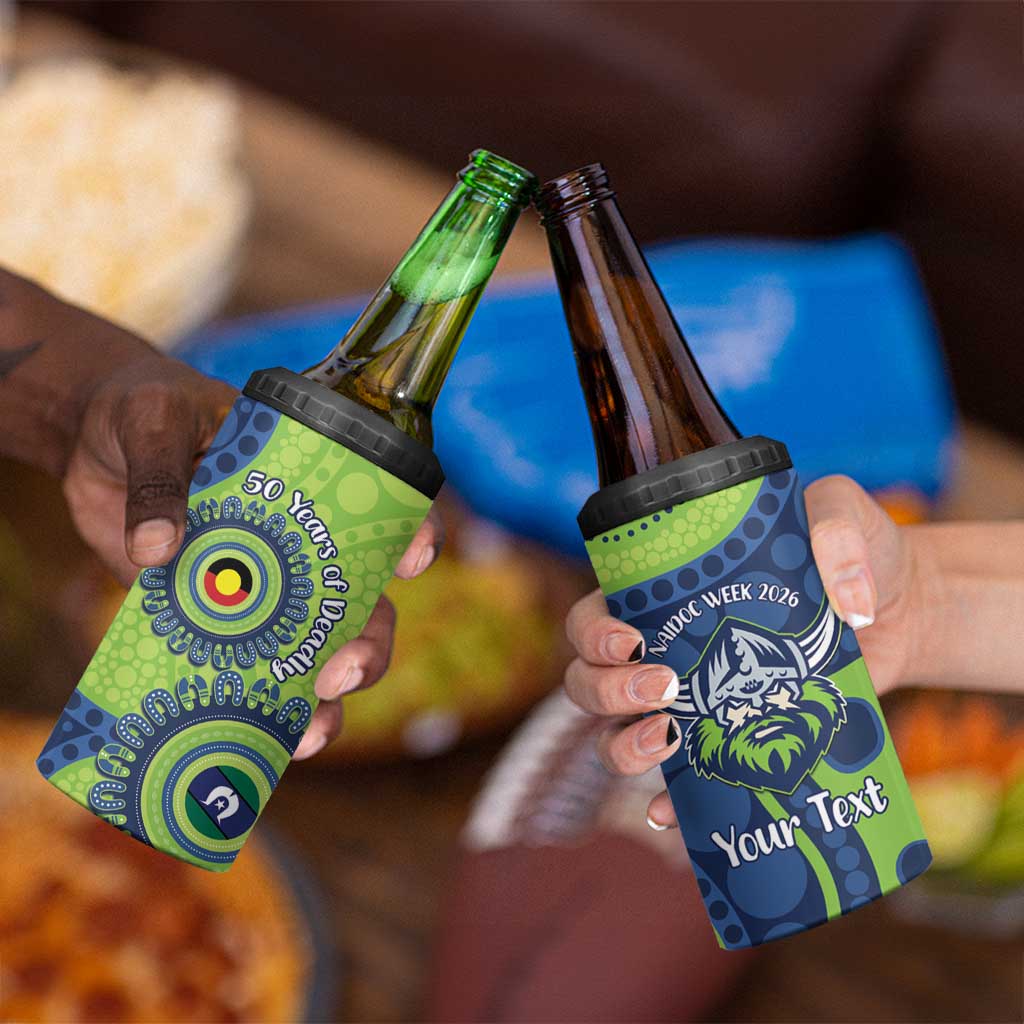 Canberra Raiders NAIDOC Week 2026 Personalised 4 in 1 Can Cooler Tumbler 50 Years of Deadly Aboriginal Art