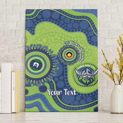 Canberra Raiders NAIDOC Week 2026 Personalised Canvas Wall Art 50 Years of Deadly Aboriginal Art