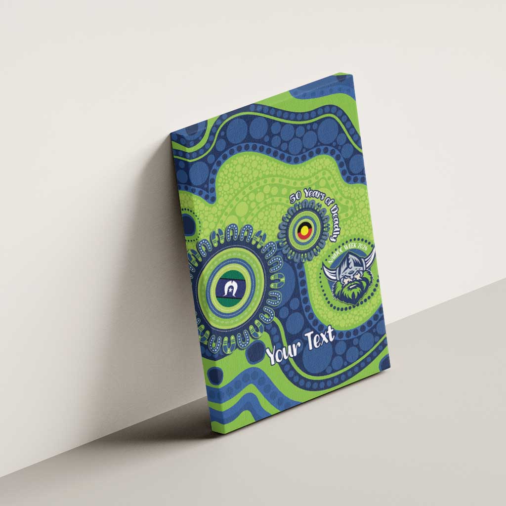 Canberra Raiders NAIDOC Week 2026 Personalised Canvas Wall Art 50 Years of Deadly Aboriginal Art