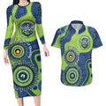 Canberra Raiders NAIDOC Week 2026 Personalised Couples Matching Long Sleeve Bodycon Dress and Hawaiian Shirt 50 Years of Deadly Aboriginal Art