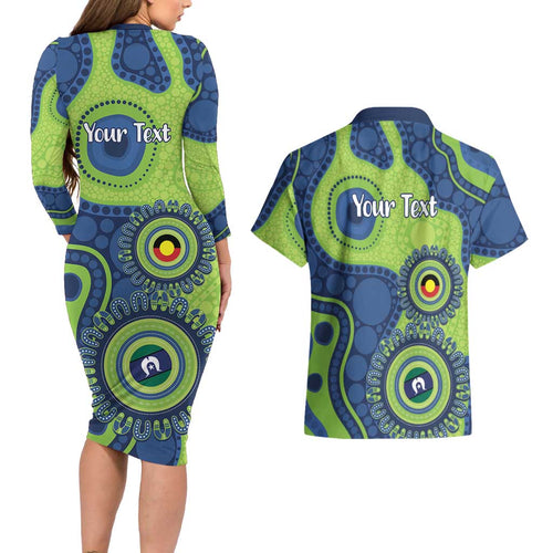 Canberra Raiders NAIDOC Week 2026 Personalised Couples Matching Long Sleeve Bodycon Dress and Hawaiian Shirt 50 Years of Deadly Aboriginal Art