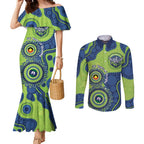 Canberra Raiders NAIDOC Week 2026 Personalised Couples Matching Mermaid Dress and Long Sleeve Button Shirt 50 Years of Deadly Aboriginal Art