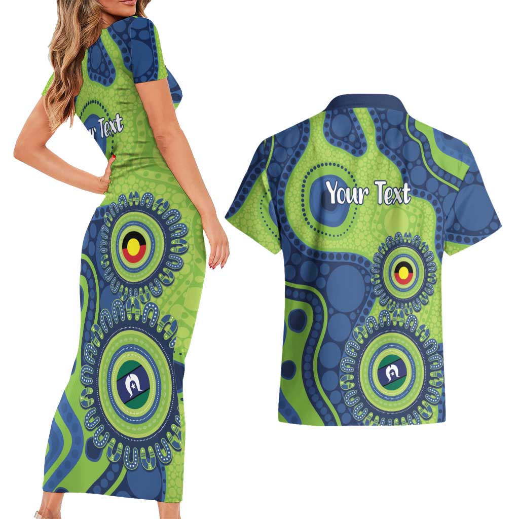 Canberra Raiders NAIDOC Week 2026 Personalised Couples Matching Short Sleeve Bodycon Dress and Hawaiian Shirt 50 Years of Deadly Aboriginal Art