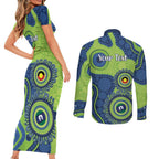 Canberra Raiders NAIDOC Week 2026 Personalised Couples Matching Short Sleeve Bodycon Dress and Long Sleeve Button Shirt 50 Years of Deadly Aboriginal Art