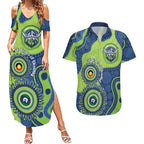 Canberra Raiders NAIDOC Week 2026 Personalised Couples Matching Summer Maxi Dress and Hawaiian Shirt 50 Years of Deadly Aboriginal Art