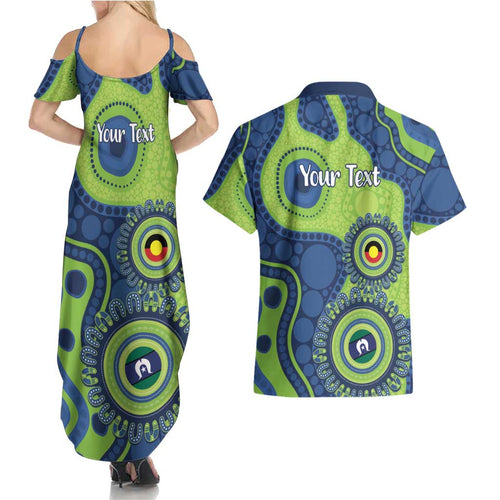 Canberra Raiders NAIDOC Week 2026 Personalised Couples Matching Summer Maxi Dress and Hawaiian Shirt 50 Years of Deadly Aboriginal Art
