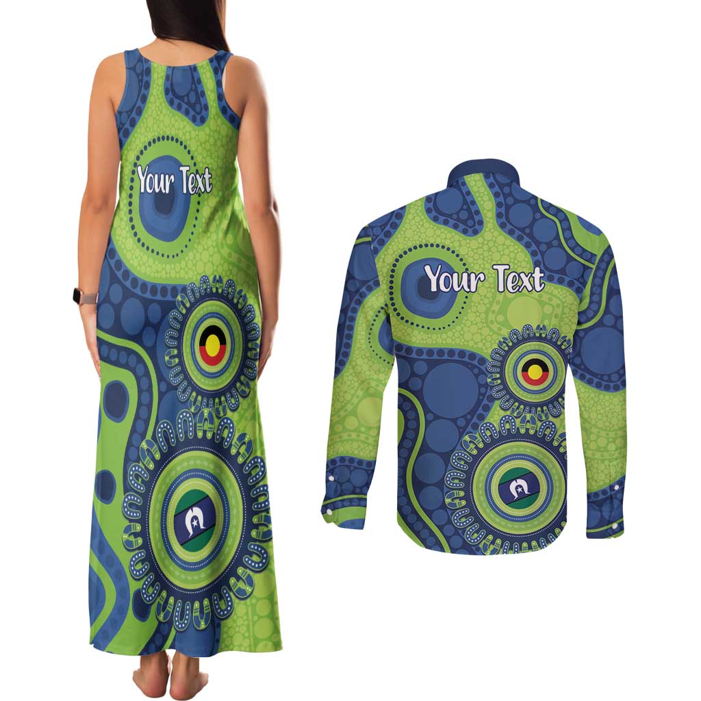 Canberra Raiders NAIDOC Week 2026 Personalised Couples Matching Tank Maxi Dress and Long Sleeve Button Shirt 50 Years of Deadly Aboriginal Art
