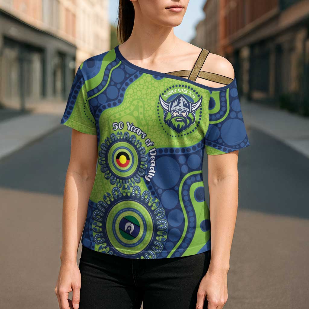Canberra Raiders NAIDOC Week 2026 Personalised Cross Shoulder Shirt 50 Years of Deadly Aboriginal Art