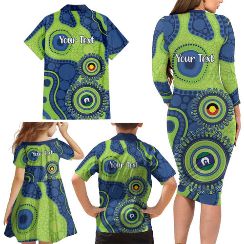 Canberra Raiders NAIDOC Week 2026 Personalised Family Matching Long Sleeve Bodycon Dress and Hawaiian Shirt 50 Years of Deadly Aboriginal Art