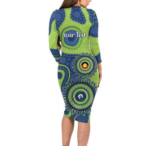 Canberra Raiders NAIDOC Week 2026 Personalised Family Matching Long Sleeve Bodycon Dress and Hawaiian Shirt 50 Years of Deadly Aboriginal Art