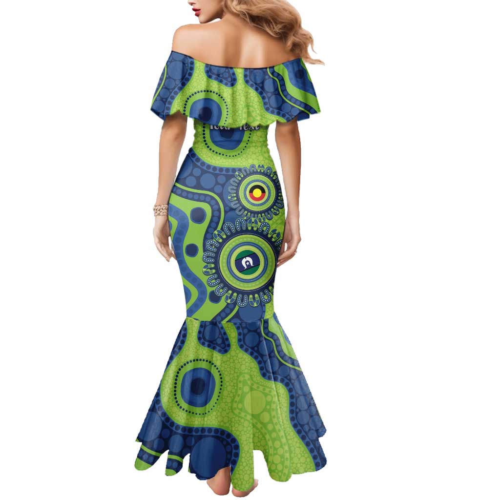 Canberra Raiders NAIDOC Week 2026 Personalised Family Matching Mermaid Dress and Hawaiian Shirt 50 Years of Deadly Aboriginal Art
