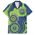 Canberra Raiders NAIDOC Week 2026 Personalised Family Matching Off The Shoulder Long Sleeve Dress and Hawaiian Shirt 50 Years of Deadly Aboriginal Art