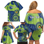 Canberra Raiders NAIDOC Week 2026 Personalised Family Matching Off Shoulder Short Dress and Hawaiian Shirt 50 Years of Deadly Aboriginal Art