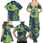 Canberra Raiders NAIDOC Week 2026 Personalised Family Matching Summer Maxi Dress and Hawaiian Shirt 50 Years of Deadly Aboriginal Art