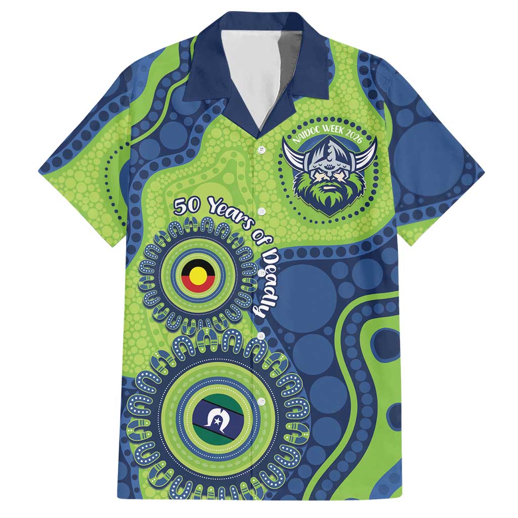 Canberra Raiders NAIDOC Week 2026 Personalised Hawaiian Shirt 50 Years of Deadly Aboriginal Art