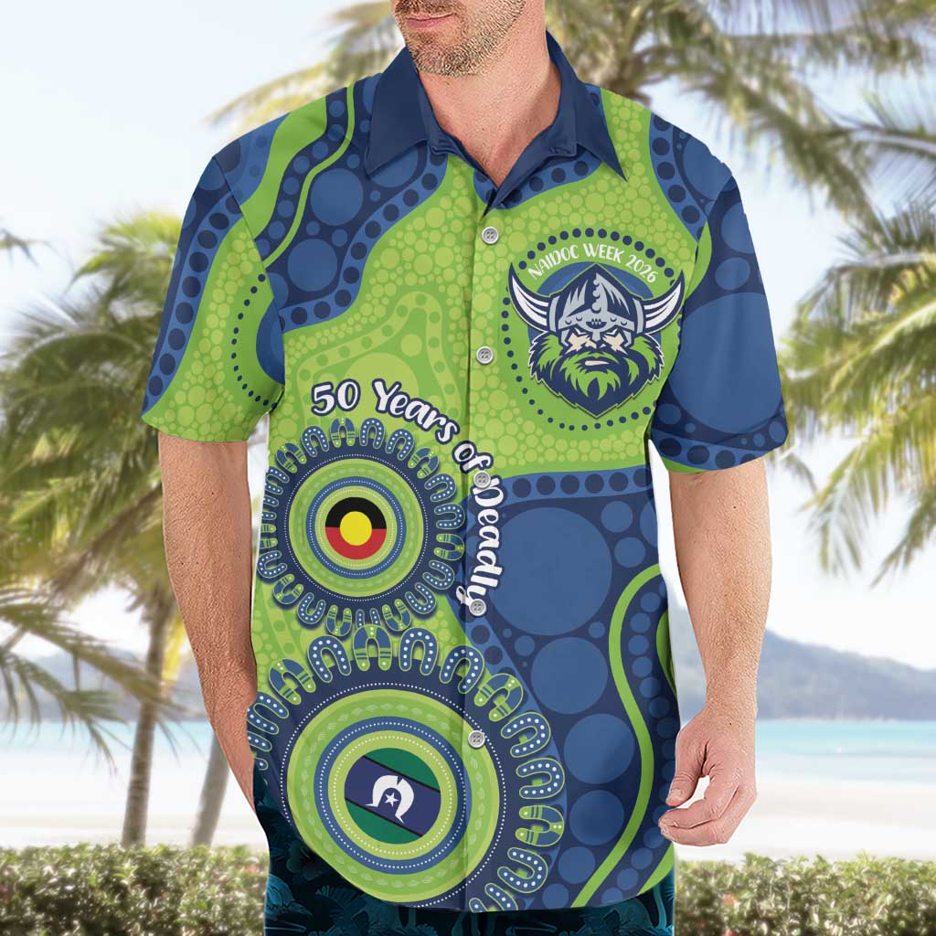 Canberra Raiders NAIDOC Week 2026 Personalised Hawaiian Shirt 50 Years of Deadly Aboriginal Art