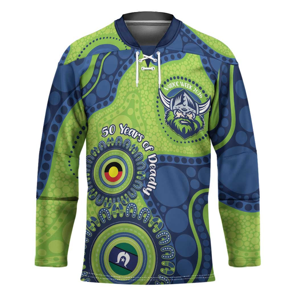 Canberra Raiders NAIDOC Week 2026 Personalised Hockey Jersey 50 Years of Deadly Aboriginal Art