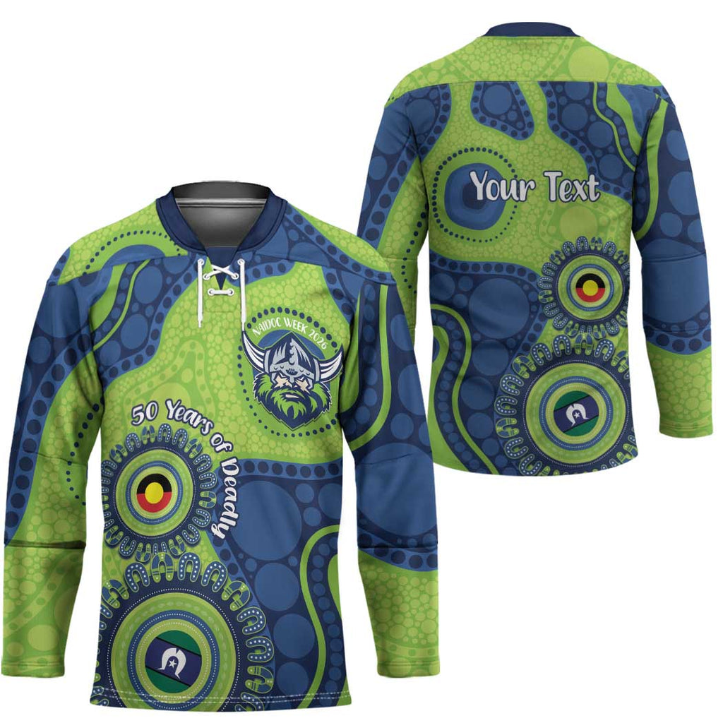 Canberra Raiders NAIDOC Week 2026 Personalised Hockey Jersey 50 Years of Deadly Aboriginal Art
