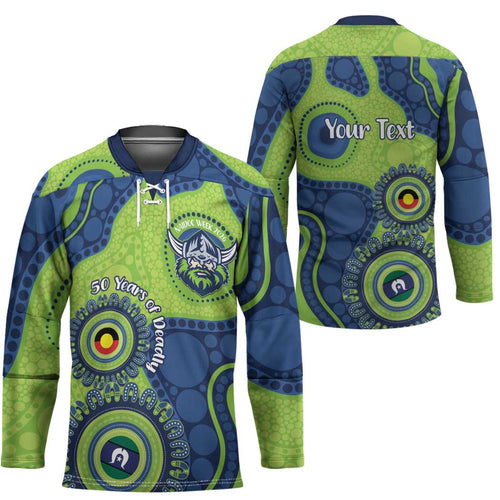 Canberra Raiders NAIDOC Week 2026 Personalised Hockey Jersey 50 Years of Deadly Aboriginal Art