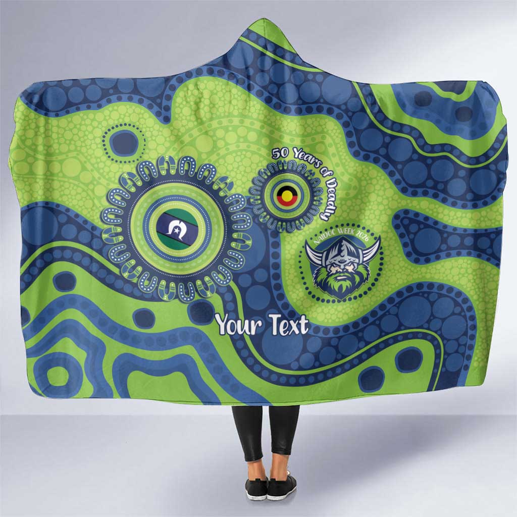 Canberra Raiders NAIDOC Week 2026 Personalised Hooded Blanket 50 Years of Deadly Aboriginal Art