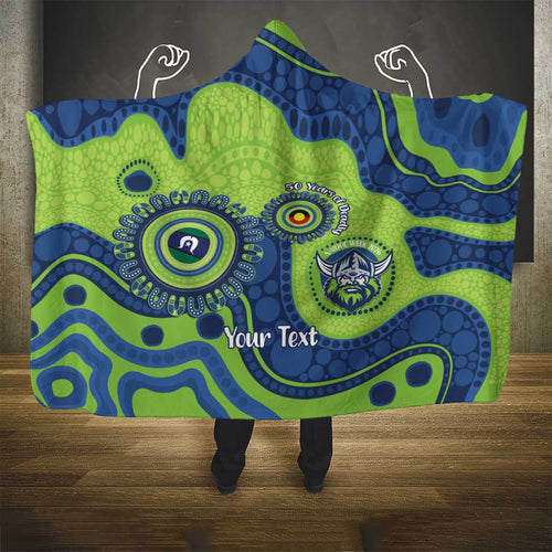 Canberra Raiders NAIDOC Week 2026 Personalised Hooded Blanket 50 Years of Deadly Aboriginal Art