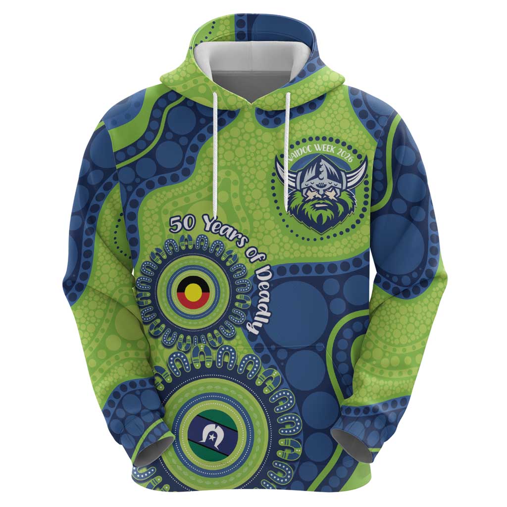 Canberra Raiders NAIDOC Week 2026 Personalised Hoodie 50 Years of Deadly Aboriginal Art