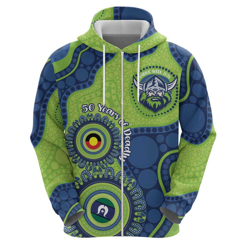 Canberra Raiders NAIDOC Week 2026 Personalised Hoodie 50 Years of Deadly Aboriginal Art