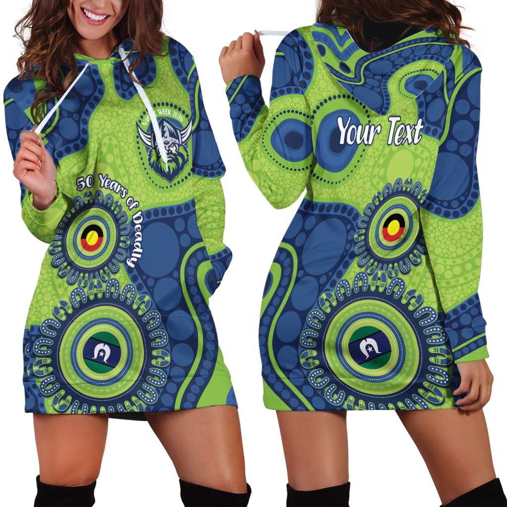 Canberra Raiders NAIDOC Week 2026 Personalised Hoodie Dress 50 Years of Deadly Aboriginal Art