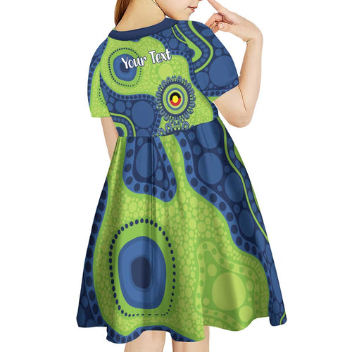 Canberra Raiders NAIDOC Week 2026 Personalised Kid Short Sleeve Dress 50 Years of Deadly Aboriginal Art