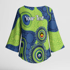 Canberra Raiders NAIDOC Week 2026 Personalised Kimono Sleeve Blouse 50 Years of Deadly Aboriginal Art